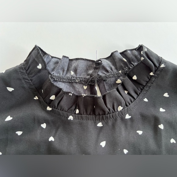 SHEIN LUNE Heart Confetti Mock Neck Keyhole Back Blouse Size L - Picture 3 of 10